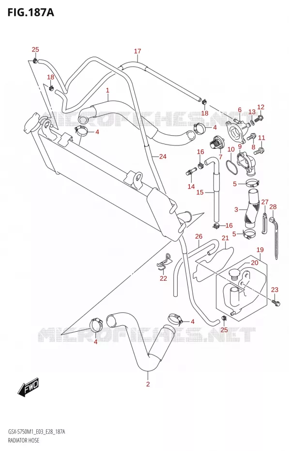 RADIATOR SLANG Suzuki MOTO 750 GSX-S 2021  GSX-S750 / GSX-S750Z /​ GSX-S750A / ​GSX-S750ZA (E03 E28 )