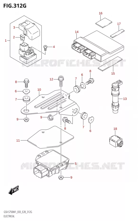 ELEKTRISCH (GSX-S750,GSX-S750Z:E03) Suzuki MOTO 750 GSX-S 2021  GSX-S750 / GSX-S750Z /​ GSX-S750A / ​GSX-S750ZA (E03 E28 )