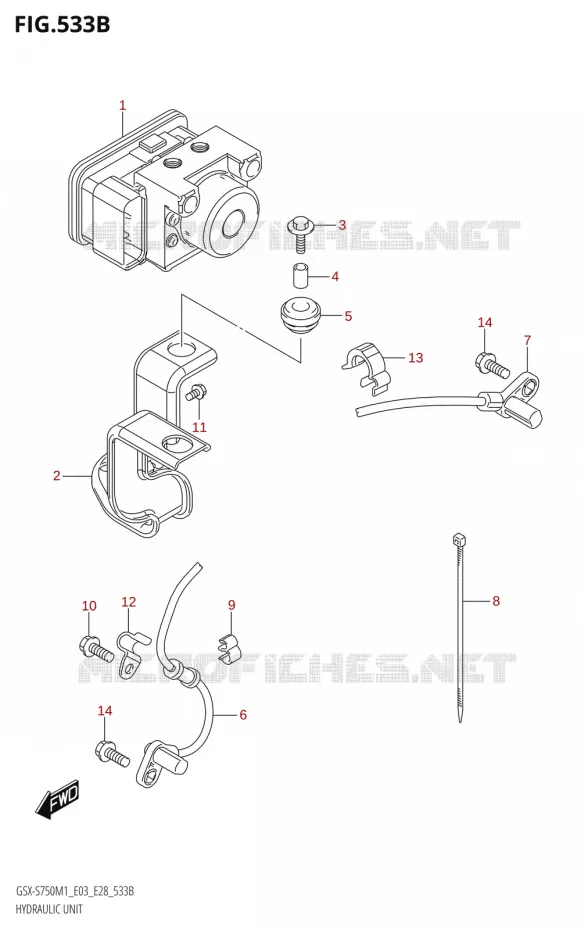 ABS (GSX-S750A,GSX-S750ZA) Suzuki MOTO 750 GSX-S 2021  GSX-S750 / GSX-S750Z /​ GSX-S750A / ​GSX-S750ZA (E03 E28 )
