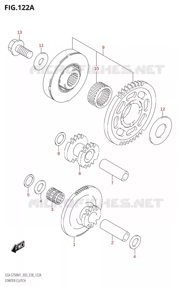 STARTMOTOR CLUTCH Suzuki MOTO 750 GSX-S 2021  GSX-S750 / GSX-S750Z /​ GSX-S750A / ​GSX-S750ZA (E03 E28 )