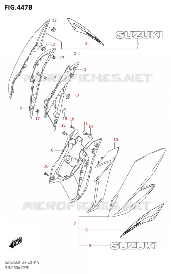 KUIP (GSX-S750Z,GSX-S750ZA) Suzuki MOTO 750 GSX-S 2021  GSX-S750 / GSX-S750Z /​ GSX-S750A / ​GSX-S750ZA (E03 E28 )