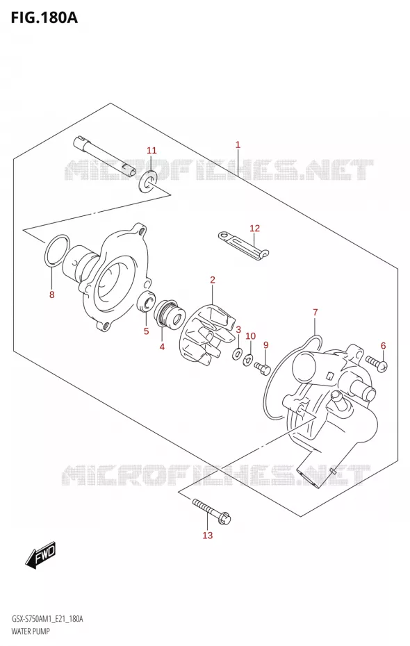 WATERPOMP Suzuki MOTO 750 GSX-S 2021  GSX-S750A /​GSX-S750ZA M1 (E21)