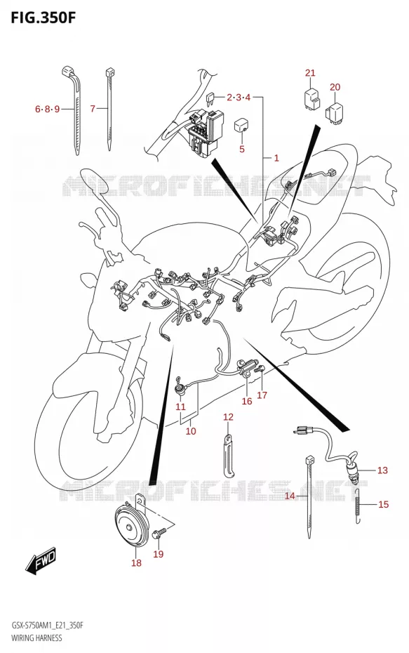 BEDRADINGISCEAU (SEE NOTE 1) Suzuki MOTO 750 GSX-S 2021  GSX-S750UQ / ​GSX-S750UQZ M1 (E21)