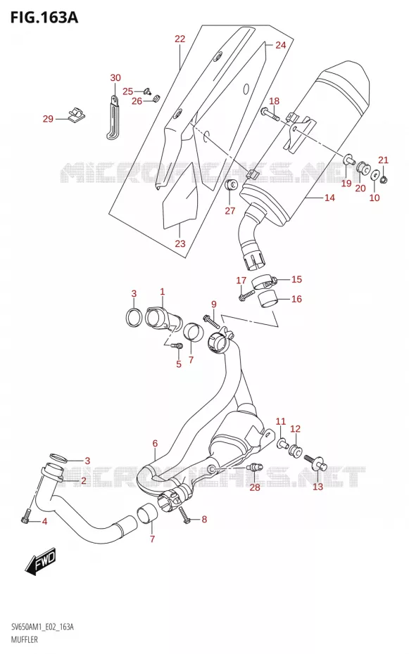 GELUIDDEMPER0A,SV650AU) Suzuki MOTO 650 SV 2021  SV650A M1 (E19)