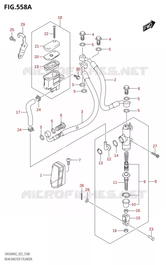 ACHTER HOOFDREMCILINDER Suzuki MOTO 650 SV 2022  SV650A M2 (E02,E19)