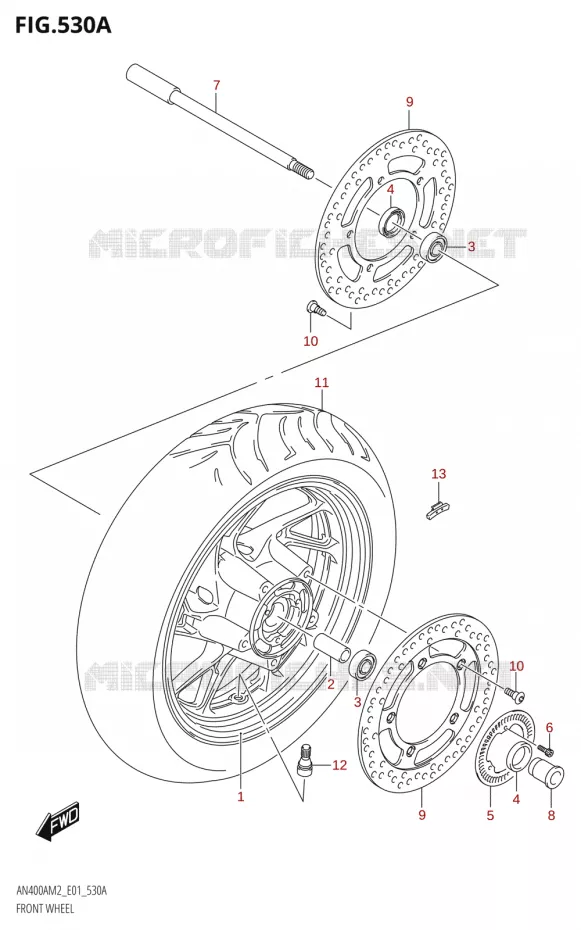 VOORWIEL Suzuki SCOOTER 400 BURGMAN 2022  AN400A M2 (E01)