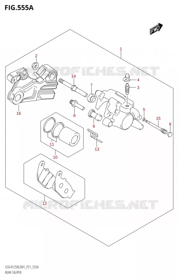 REAR CALIPER Suzuki MOTO 125 GSX-R 2021  GSX-R125RLZ M1 (P21)