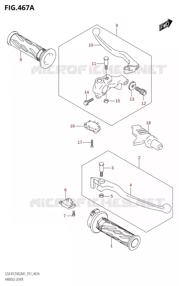 HANDGRIPS - LEVERS Suzuki MOTO 125 GSX-R 2021  GSX-R125RLZ M1 (P51)