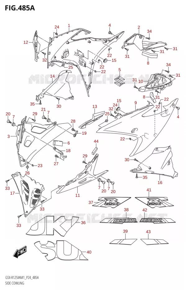 SIDE KUIP Suzuki MOTO 125 GSX-R 2021  GSX-R125XA M1 (P24)
