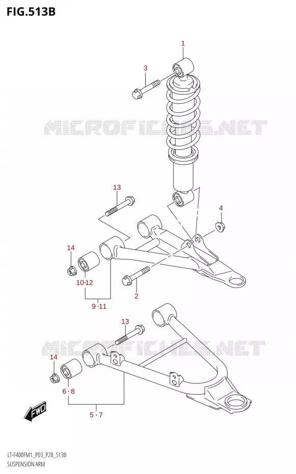 SCHOKDEMPER - VORKBEEN Suzuki QUAD 400 KINGQUAD 2021  LT-F400F M1 (P03)