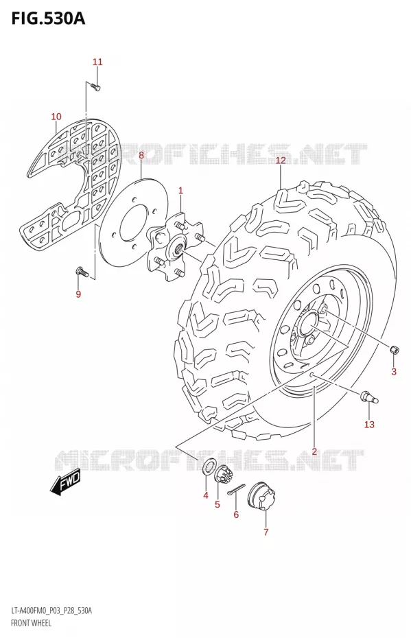 VOORWIEL (LT-A400FM0 P03) Suzuki QUAD 400 KINGQUAD 2020  LT-F400F M0 (P03)
