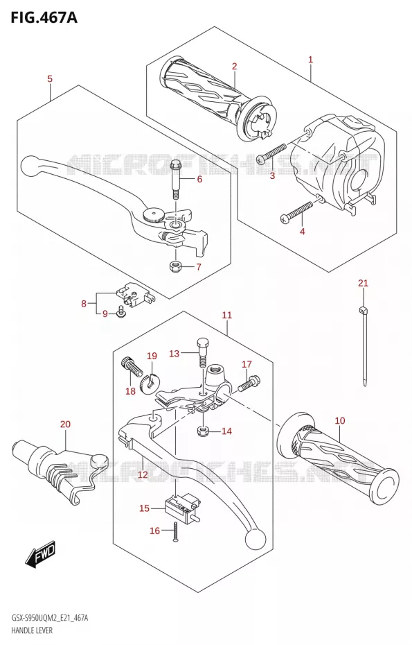 HEFBOMEN - HANDGRIPS Suzuki MOTO 950 GSX-S 2022  GSX-S950UQM2 (E21)