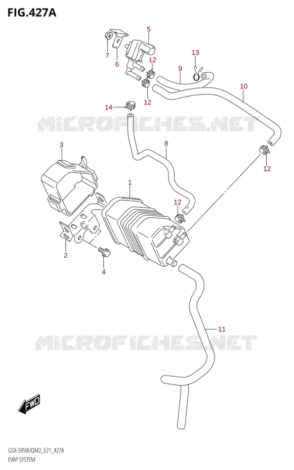 FUEL EVAP SYSTEM Suzuki MOTO 950 GSX-S 2022  GSX-S950WQM2 (E21)