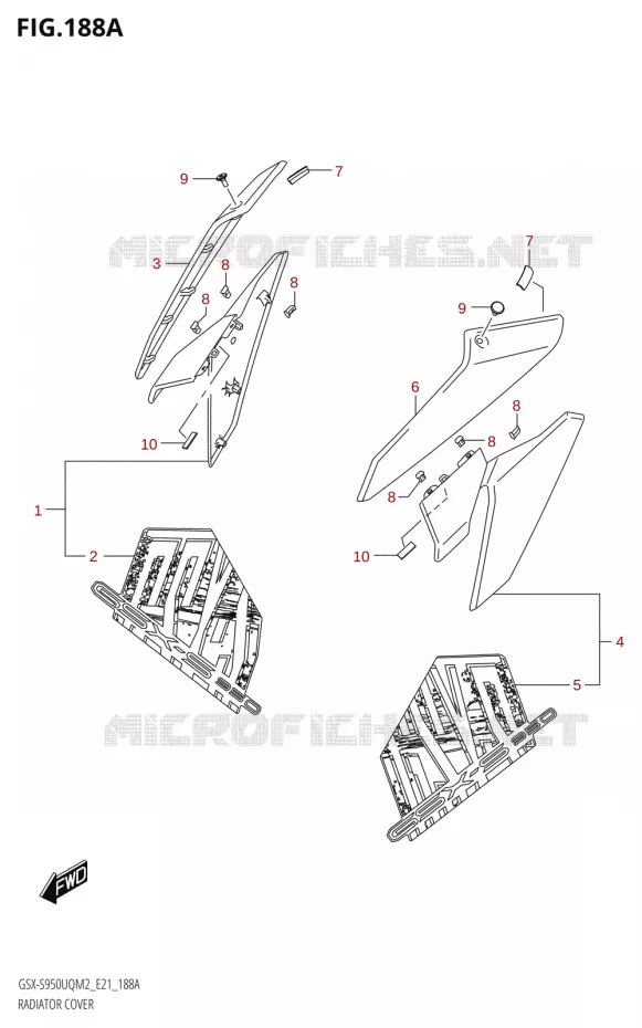 RADIATOR COVER Suzuki MOTO 950 GSX-S 2022  GSX-S950WQM2 (E21)