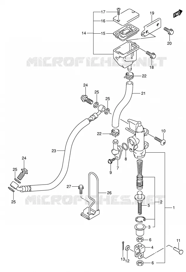 ACHTER HOOFDREMCILINDER (MODELE K4/K5/K6) Suzuki MOTO 650 SV-S 2003  SV650SK3(E2)