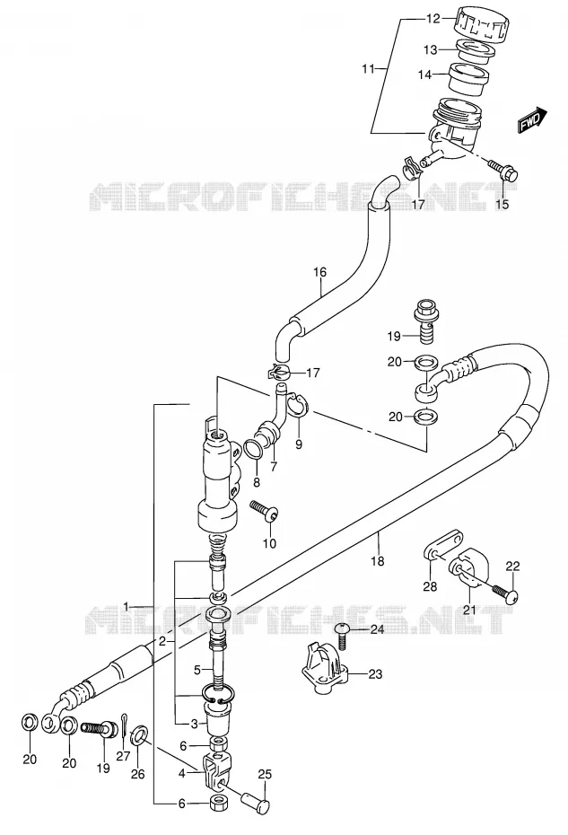 ACHTER HOOFDREMCILINDER (MODELE M/N/S/T) Suzuki MOTO 250 RMX 1994  RMX250R(E1)