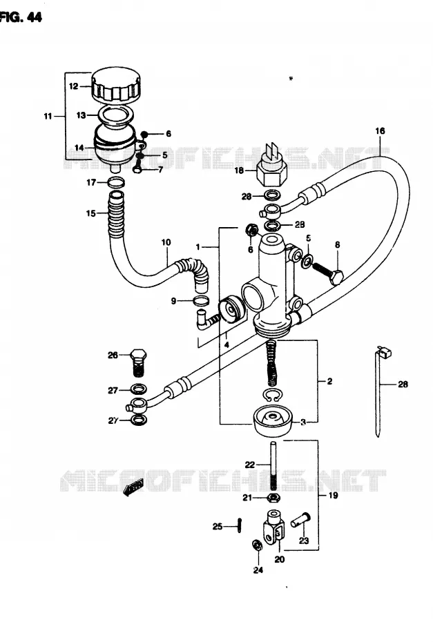 ACHTER HOOFDREMCILINDER (MODELE T) Suzuki MOTO 50 RMX 1996  RMX50T(T/V)