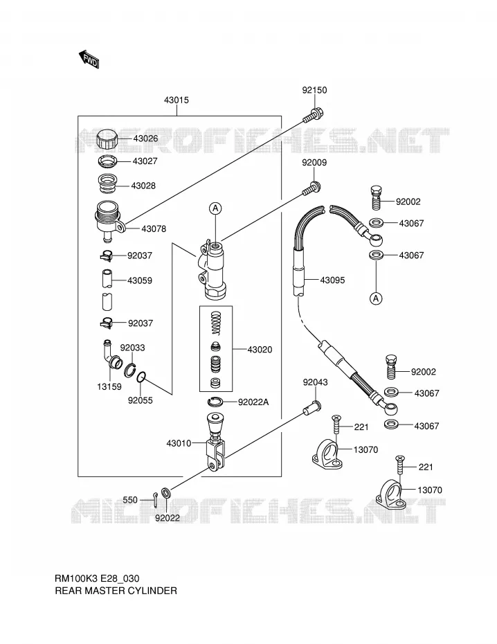 ACHTER HOOFDREMCILINDER Suzuki MOTO 100 RM 2004  RM100K4(E28)