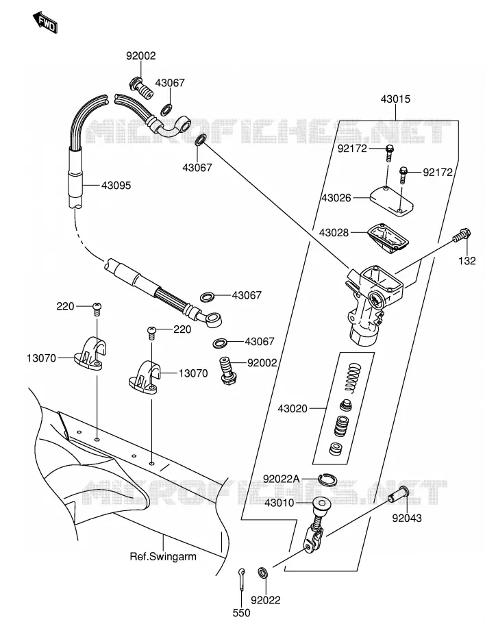 ACHTER HOOFDREMCILINDER Suzuki MOTO 250 RM-Z 2004  RM-Z250K4(E24)