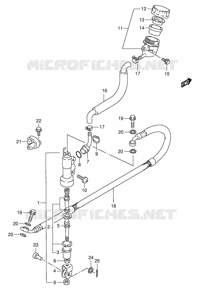 ACHTER HOOFDREMCILINDER Suzuki MOTO 80 RM 1997  RM80V(E24)