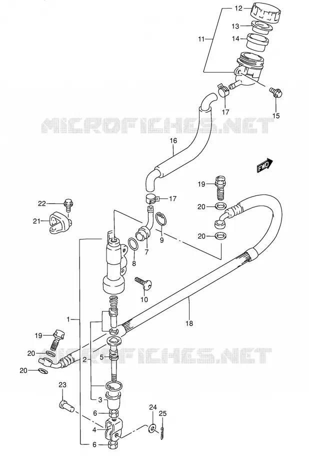 ACHTER HOOFDREMCILINDER Suzuki MOTO 80 RM 1997  RM80V(E3/E28)
