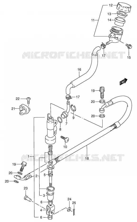 ACHTER HOOFDREMCILINDER Suzuki MOTO 80 RM 2001  RM80K1(P3/P28)