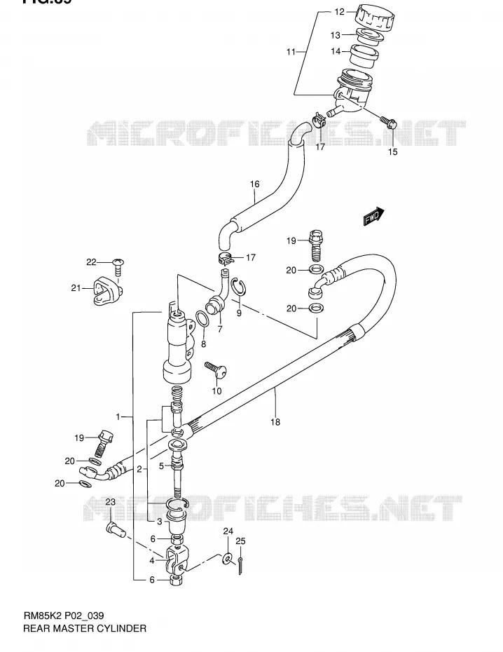 ACHTER HOOFDREMCILINDER Suzuki MOTO 85 RM 2002  RM85K2(P2)