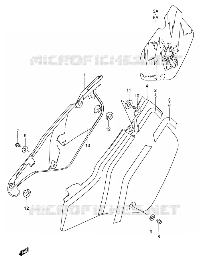 ACHTER KUIP  (MODELE K/L/M) Suzuki MOTO 250 RMX 1994  RMX250R(E1)