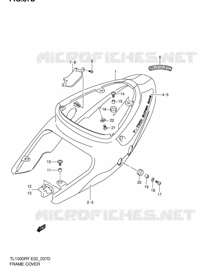 ACHTER KUIP  (MODELE K2) Suzuki MOTO 1000 TL-R 2000  TL1000RY(E2)