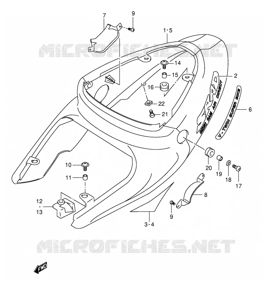 ACHTER KUIP  (MODELE W) Suzuki MOTO 1000 TL-R 2000  TL1000RY(E2)