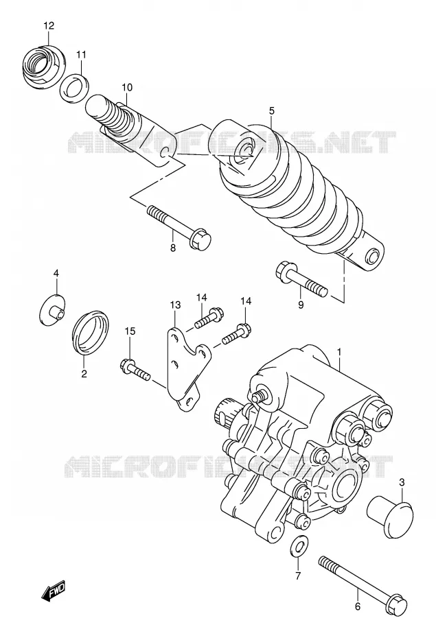 ACHTER SCHOKDEMPER Suzuki MOTO 1000 TL-R 2002  TL1000RK2(E2)