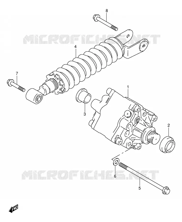 ACHTER SCHOKDEMPER Suzuki MOTO 1000 TL-S 2000  TL1000SY(E2)