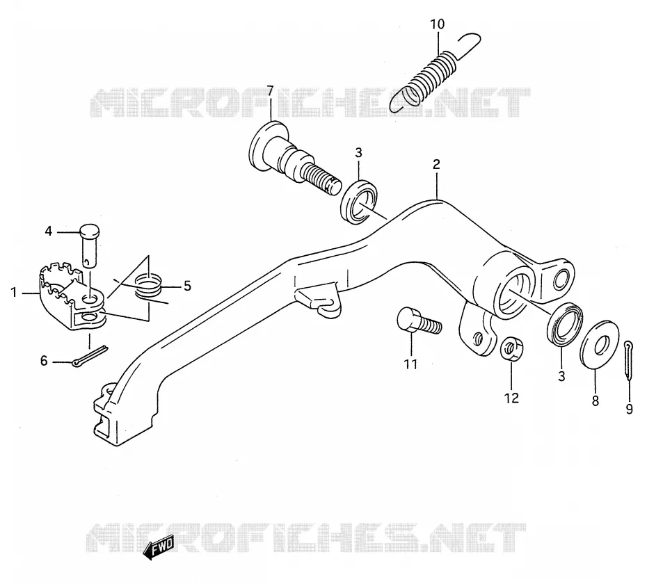 ACHTERREM Suzuki MOTO 250 RMX 1991  RMX250M(E28)