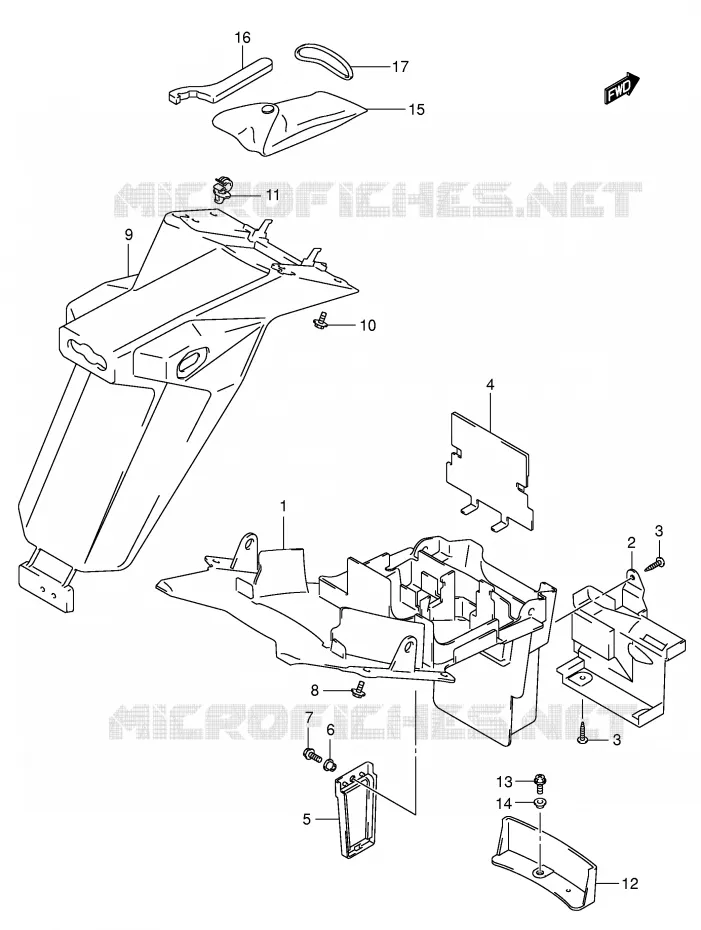 ACHTERSPATBORD (MODEL K4/K5/K6/K7) Suzuki MOTO 650 SV-S 2005  SV650SK5(E2)