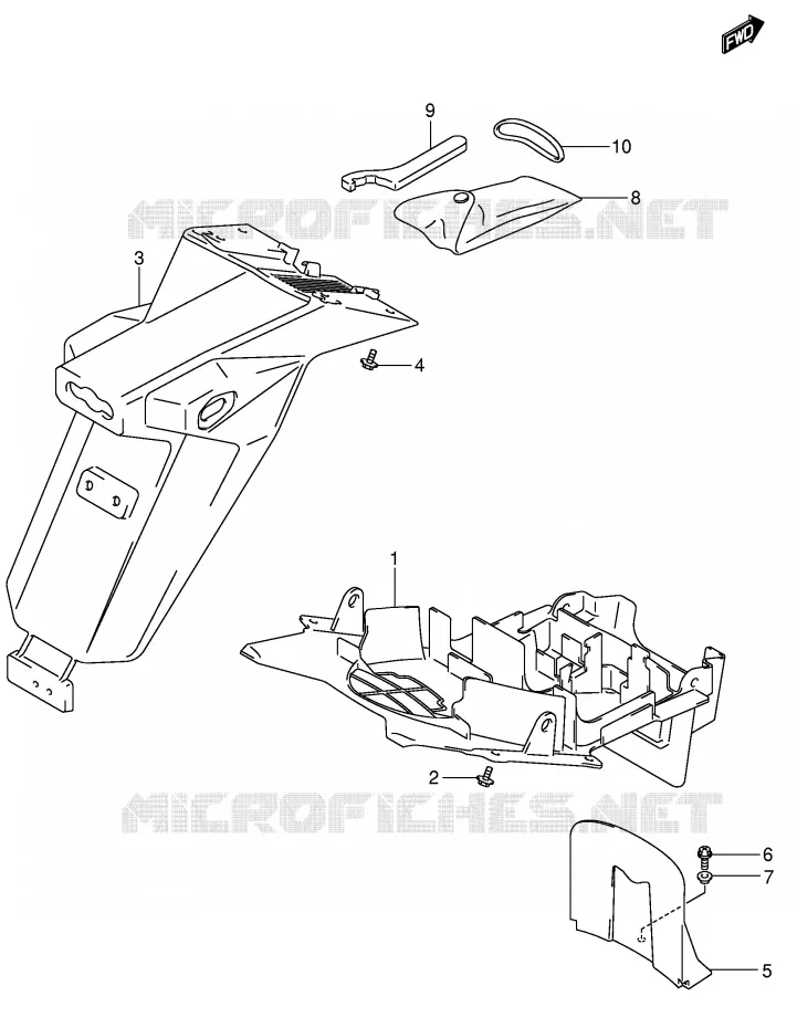 ACHTERSPATBORD (MODELE K3) Suzuki MOTO 650 SV-S 2006  SV650SUK6(E2)
