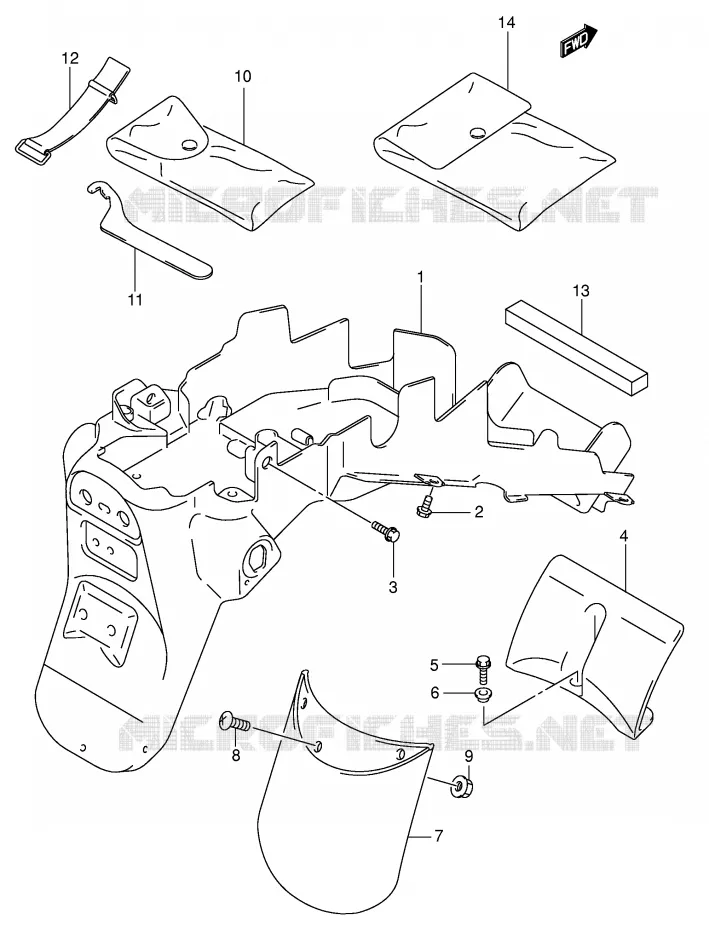 ACHTERSPATBORD (MODELE X/Y/K1) Suzuki MOTO 650 SV 2000  SV650Y(E2)