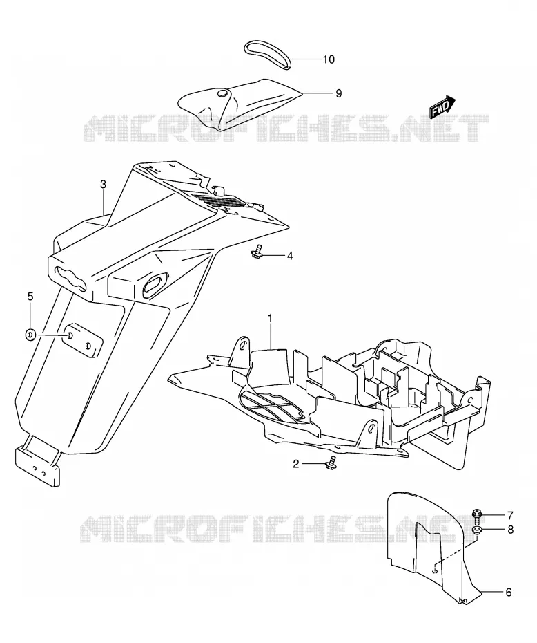 ACHTERSPATBORD (SV1000S/S1/S2K3) Suzuki MOTO 1000 SV 2004  SV1000S2K4(E2)