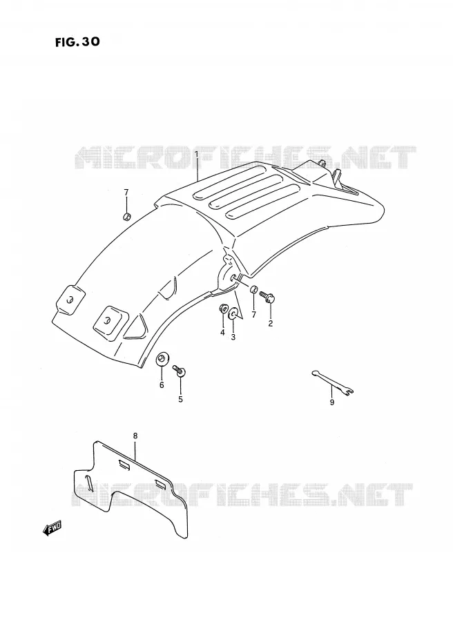 ACHTERSPATBORD Suzuki MOTO 250 RMX 1994  RMX250R(E3)
