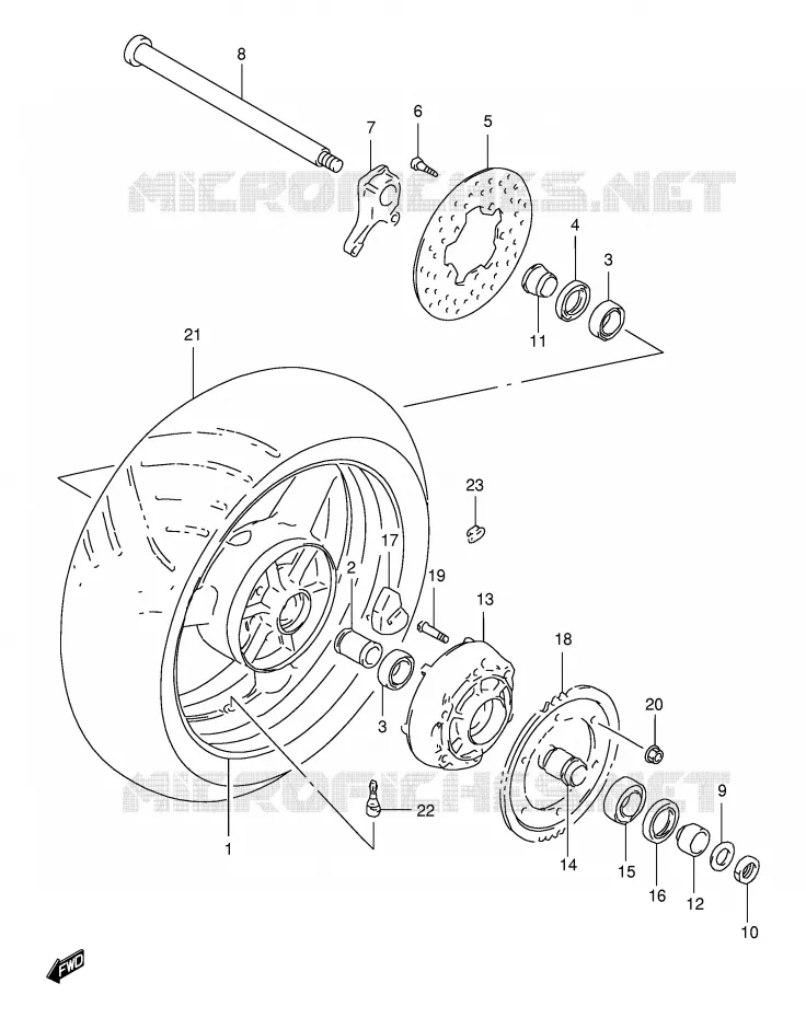ACHTERWIEL Suzuki MOTO 1000 TL-S 1997  TL1000SV(E2)