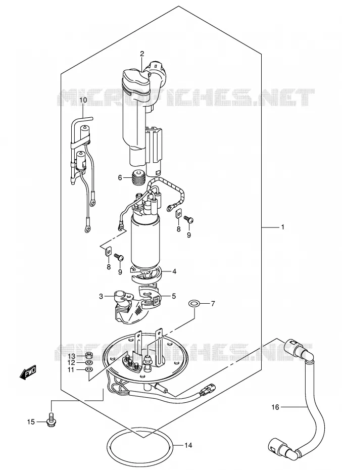 BENZINE POMP (MODEL K5/K6/K7) Suzuki MOTO 650 SV-S 2004  SV650SUK4(E2)