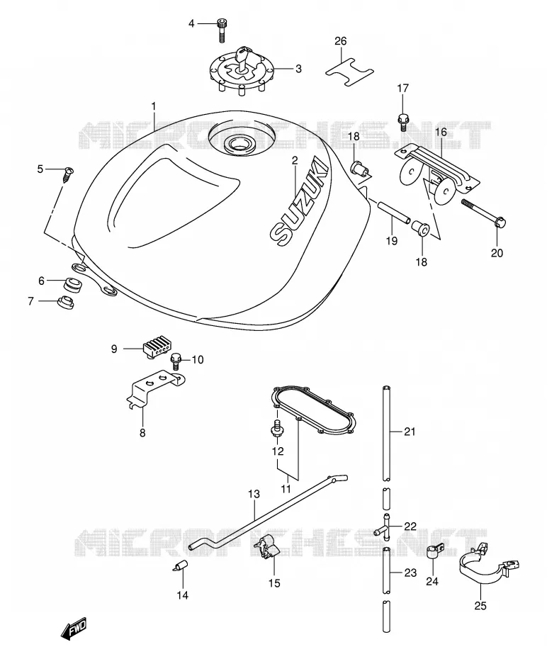 BENZINETANK (MODELE K1) Suzuki MOTO 1000 TL-R 1999  TL1000RX(E2)