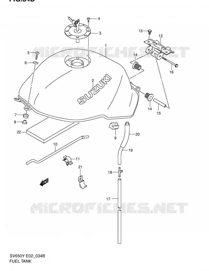 BENZINETANK (MODELE K2) Suzuki MOTO 650 SV 2002  SV650K2(E2)