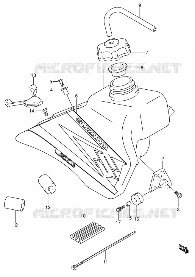 BENZINETANK (MODELE K4) Suzuki MOTO 85 RM 2002  RM85K2(P3/P28)