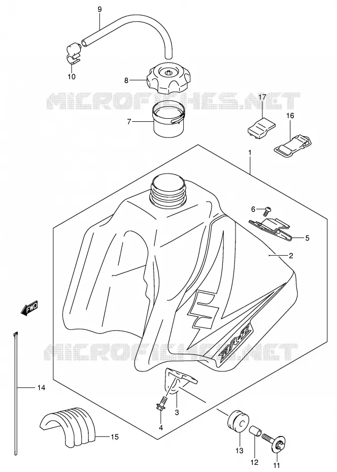 BENZINETANK (MODELE K5) Suzuki MOTO 250 DR-Z 2002  DR-Z250K2(E24)