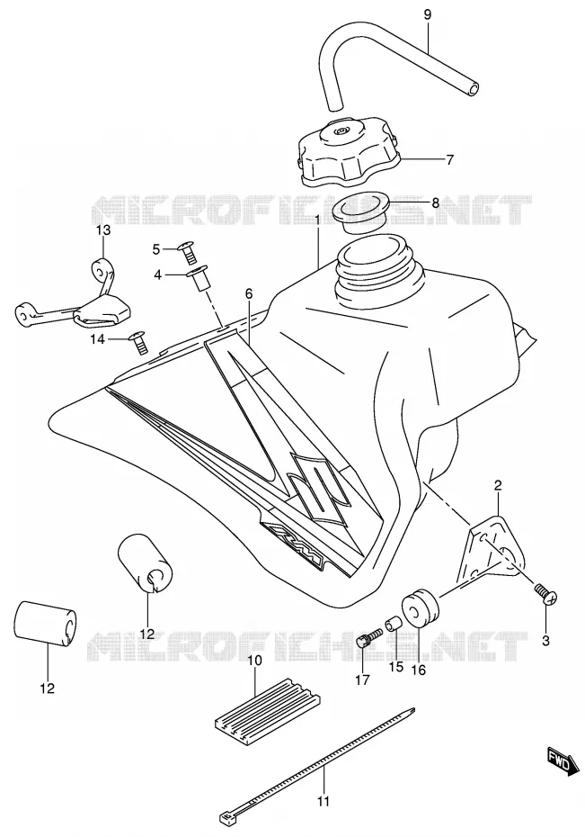 BENZINETANK (MODELE K5) Suzuki MOTO 85 RM 2003  RM85LK3(P3/P28)