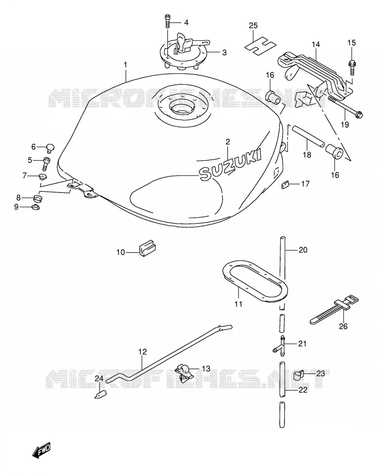 BENZINETANK (MODELE V/W) Suzuki MOTO 1000 TL-S 1998  TL1000SW(E2)