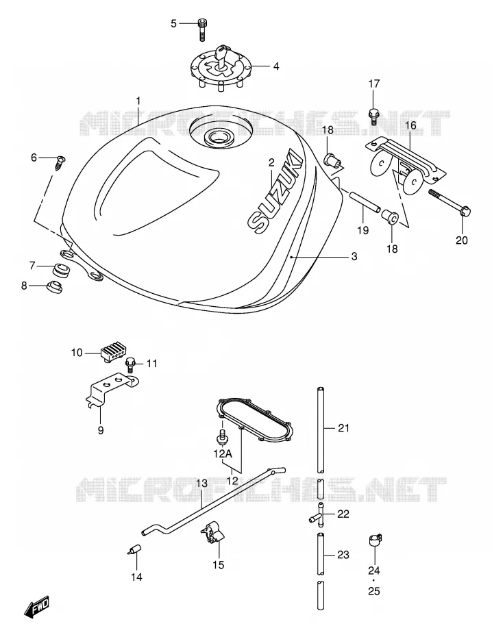 BENZINETANK (MODELE W) Suzuki MOTO 1000 TL-R 1999  TL1000RX(E2)