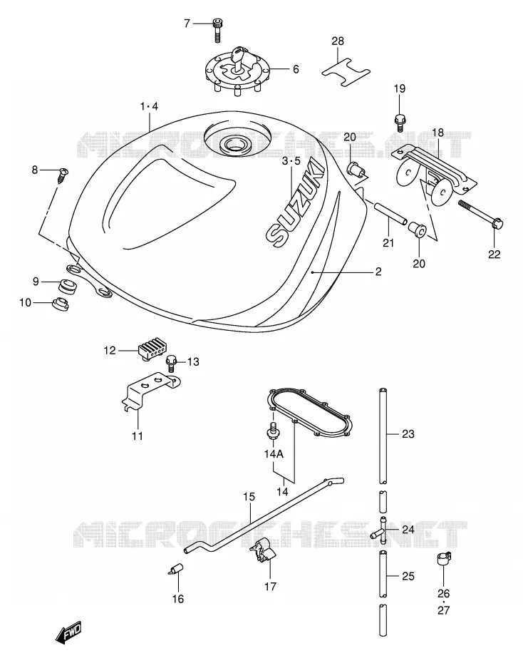 BENZINETANK (MODELE X) Suzuki MOTO 1000 TL-R 2000  TL1000RY(E2)