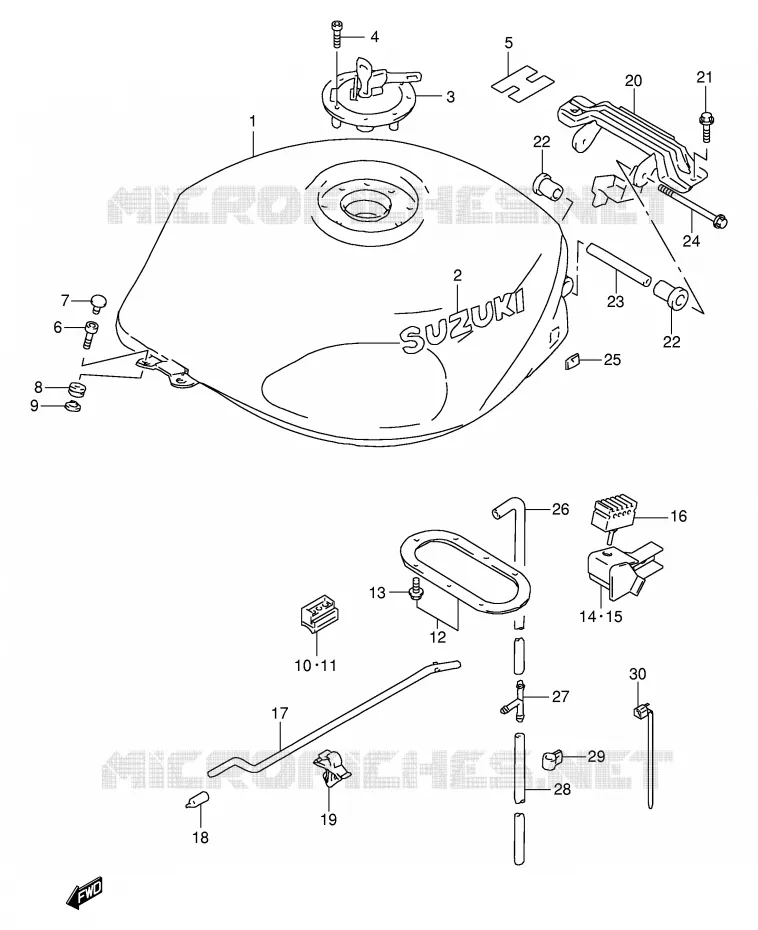 BENZINETANK (MODELE Y/K1) Suzuki MOTO 1000 TL-S 1997  TL1000SV(E2)