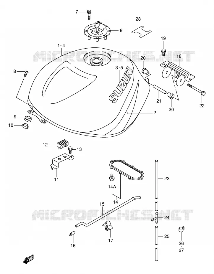 BENZINETANK (MODELE Y) Suzuki MOTO 1000 TL-R 1998  TL1000RW(E2)